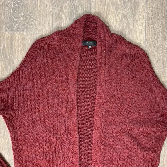 Aritzia Talula Women's Cardigan Sweater Lenox  Knit Cashmere Wool Burgundy XXS - Picture 8 of 15